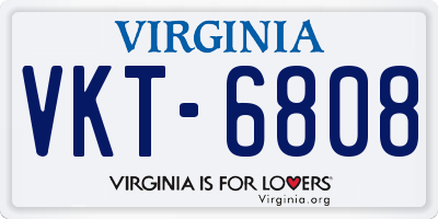 VA license plate VKT6808