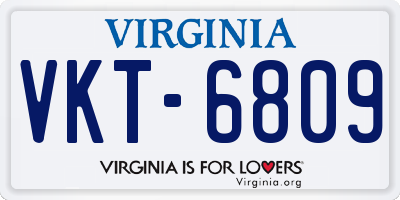 VA license plate VKT6809