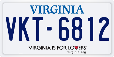 VA license plate VKT6812