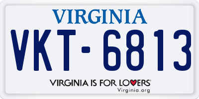 VA license plate VKT6813