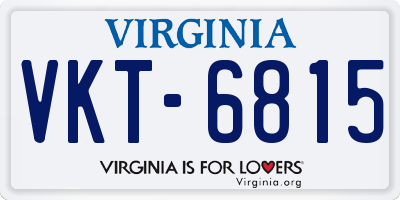 VA license plate VKT6815