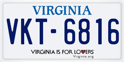 VA license plate VKT6816