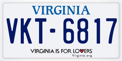 VA license plate VKT6817