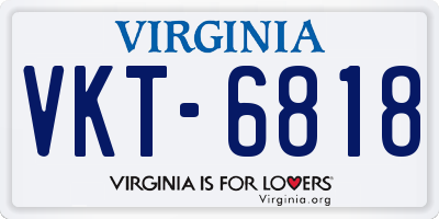 VA license plate VKT6818