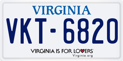 VA license plate VKT6820