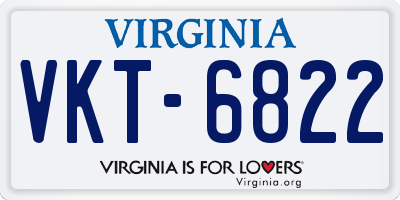 VA license plate VKT6822
