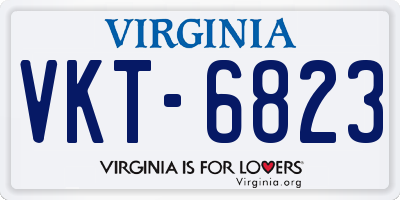 VA license plate VKT6823