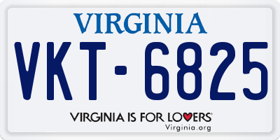 VA license plate VKT6825