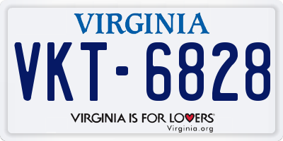 VA license plate VKT6828