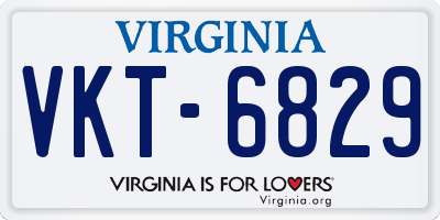 VA license plate VKT6829