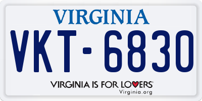 VA license plate VKT6830