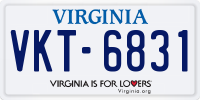 VA license plate VKT6831