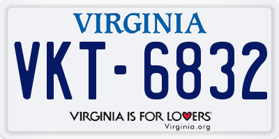 VA license plate VKT6832