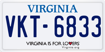 VA license plate VKT6833