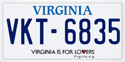 VA license plate VKT6835