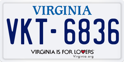 VA license plate VKT6836