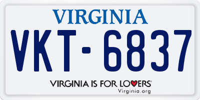 VA license plate VKT6837