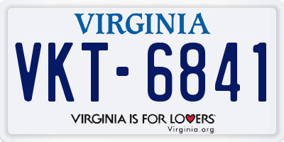 VA license plate VKT6841