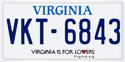VA license plate VKT6843
