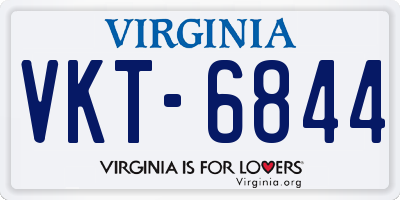 VA license plate VKT6844