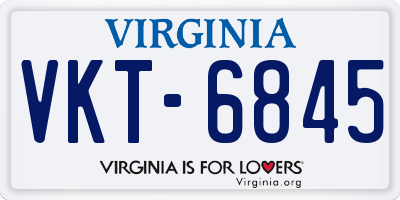 VA license plate VKT6845