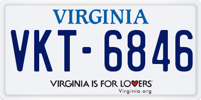 VA license plate VKT6846