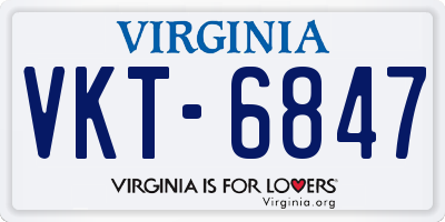 VA license plate VKT6847