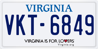 VA license plate VKT6849