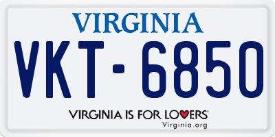 VA license plate VKT6850