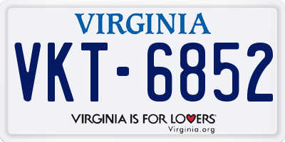 VA license plate VKT6852