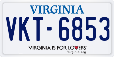 VA license plate VKT6853