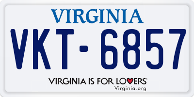 VA license plate VKT6857