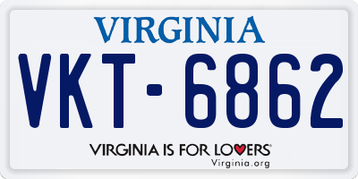 VA license plate VKT6862