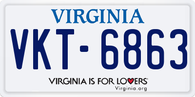 VA license plate VKT6863