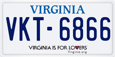 VA license plate VKT6866