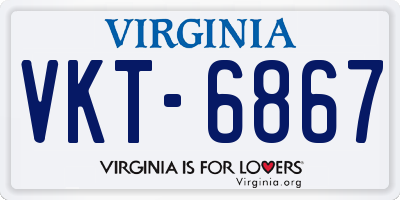 VA license plate VKT6867