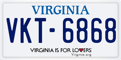 VA license plate VKT6868