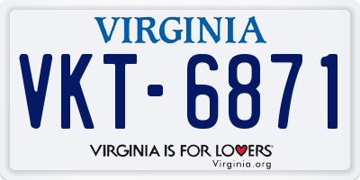 VA license plate VKT6871