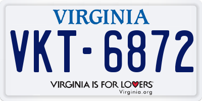 VA license plate VKT6872