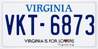 VA license plate VKT6873