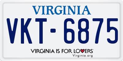 VA license plate VKT6875