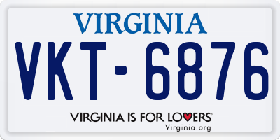 VA license plate VKT6876