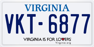 VA license plate VKT6877