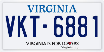 VA license plate VKT6881