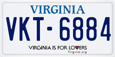 VA license plate VKT6884
