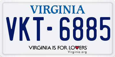 VA license plate VKT6885