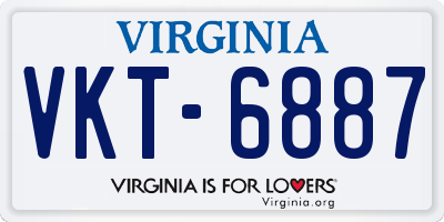 VA license plate VKT6887