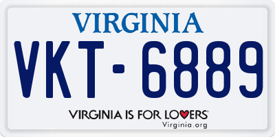 VA license plate VKT6889