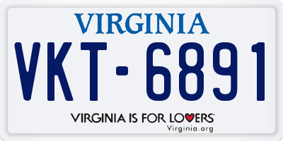 VA license plate VKT6891