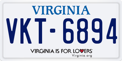 VA license plate VKT6894